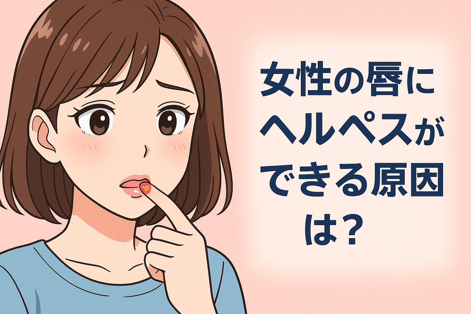 女性の唇にヘルペスができる原因は？