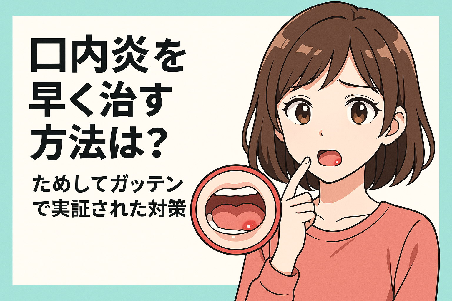 口内炎を早く治す方法は？ためしてガッテンで実証された対策