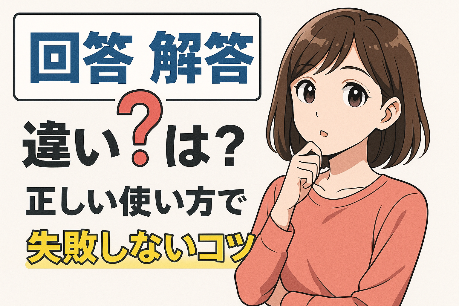 回答と解答の違いは？正しい使い方で失敗しないコツ