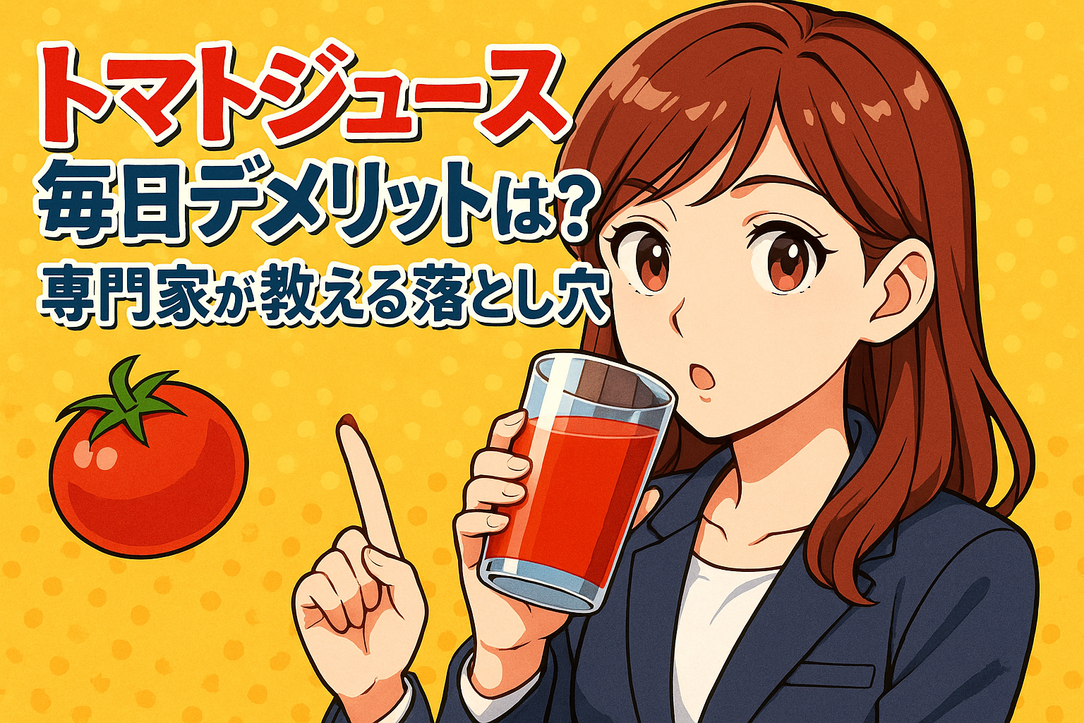 トマトジュース毎日デメリットは？専門家が教える落とし穴