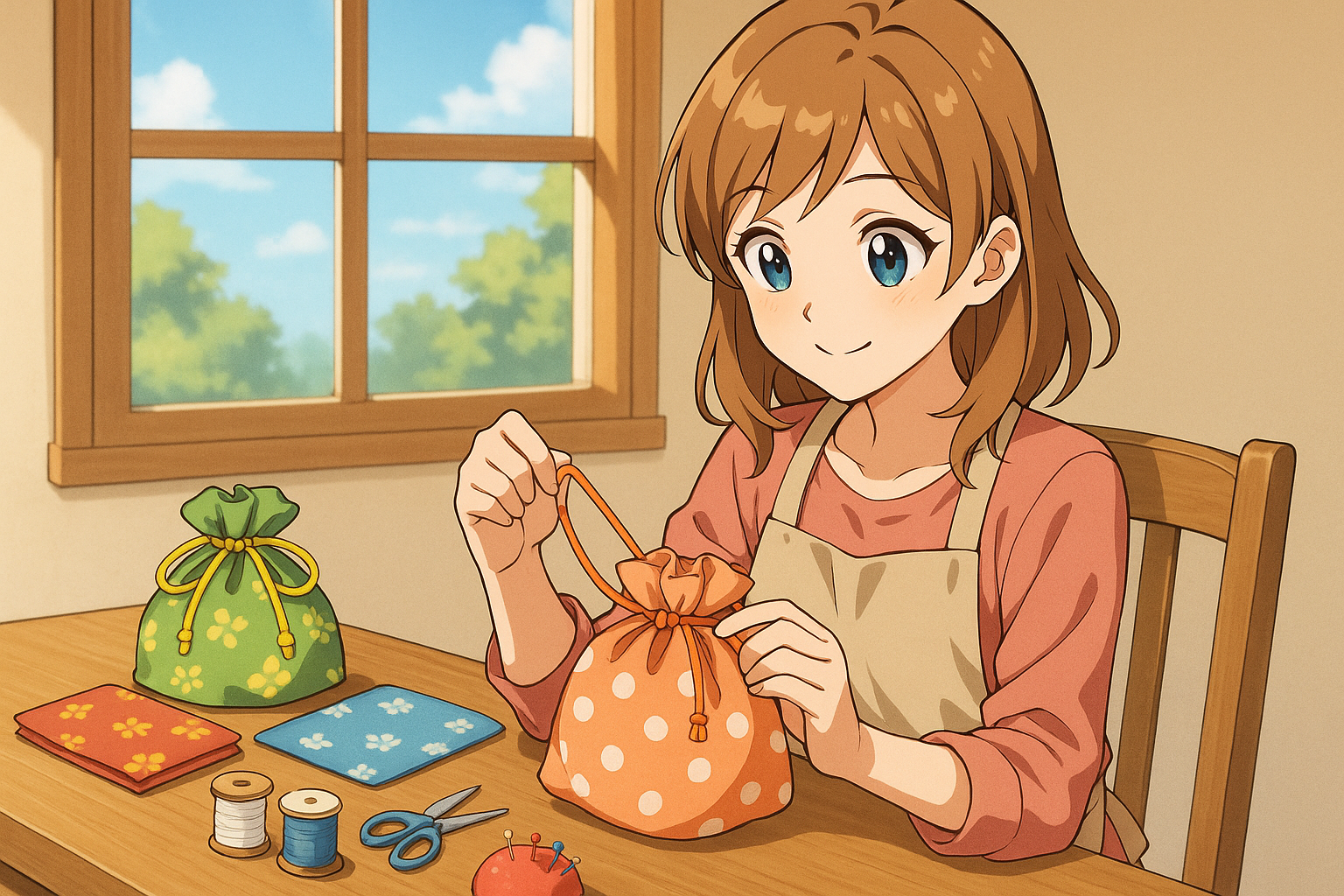 自宅で簡単に巾着が完成する方法